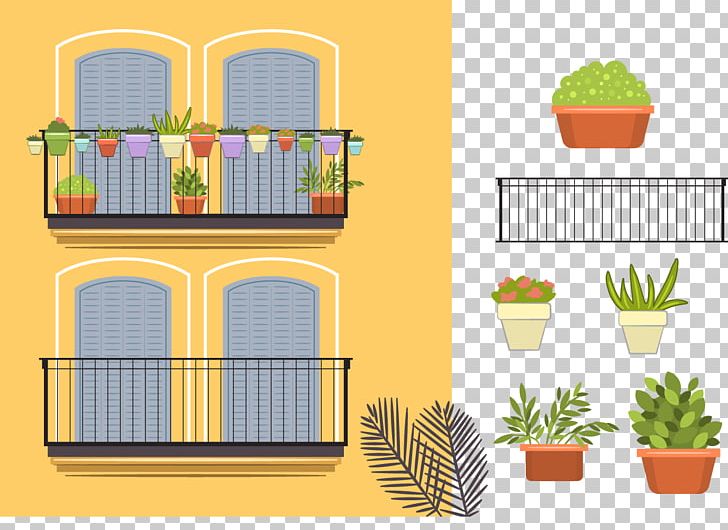 Balcony Euclidean PNG, Clipart, Balcony Vector, Drawing, Encapsulated Postscript, Flower Pot, Flowers Free PNG Download
