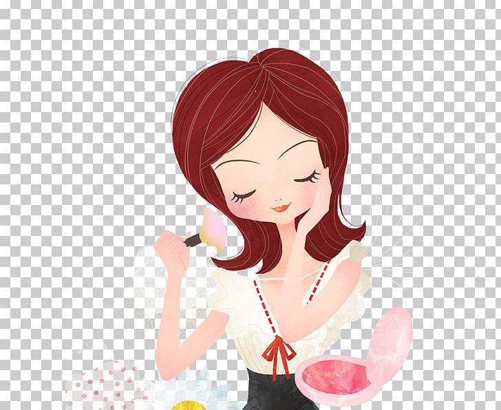 Make-up Cartoon Woman Watercolor Painting Illustration PNG, Clipart, Balloon Cartoon, Beauty, Beauty Festival, Bijin, Black Hair Free PNG Download