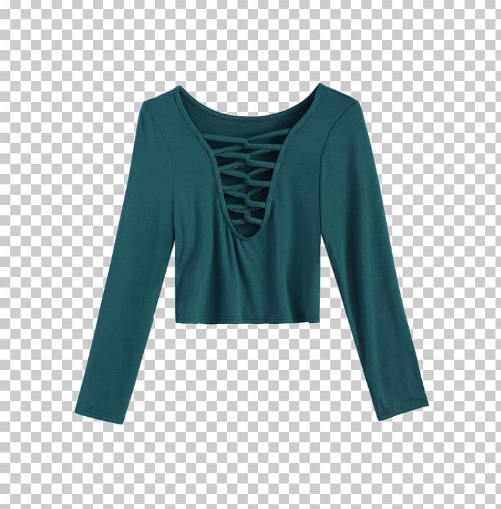 Sleeve T-shirt Hoodie Crop Top PNG, Clipart, Aqua, Clothing, Crop Top, Electric Blue, Fashion Free PNG Download