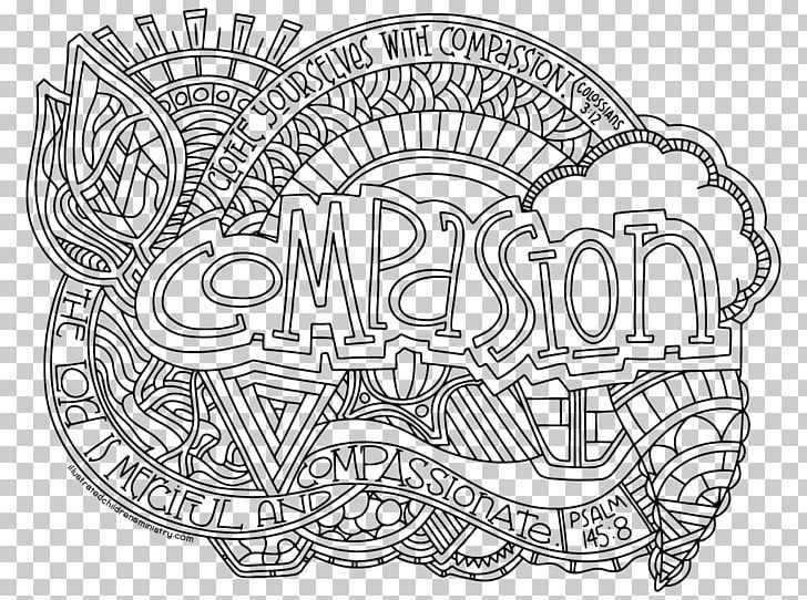 Coloring Book Compassion Drawing Child Doodle PNG, Clipart, Area, Art, Artwork, Black And White, Child Free PNG Download