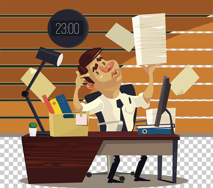 Office At Night Cartoon Stock Illustration Illustration PNG, Clipart, Business, Businessman Cartoon, Encapsulated Postscript, Happy Birthday Vector Images, Illustrator Free PNG Download