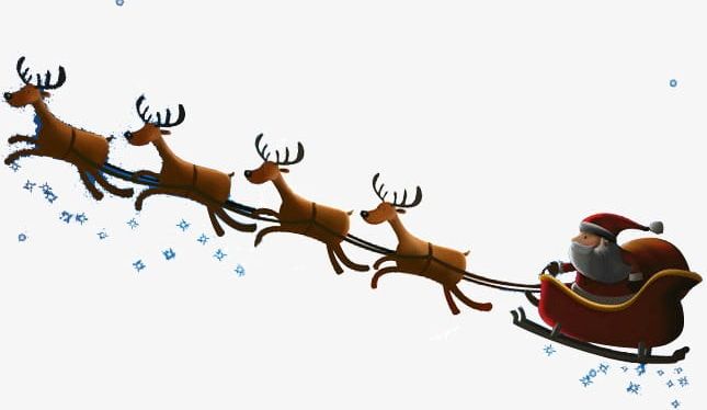 Santa Claus Riding A Snow Deer Png Clipart Christmas