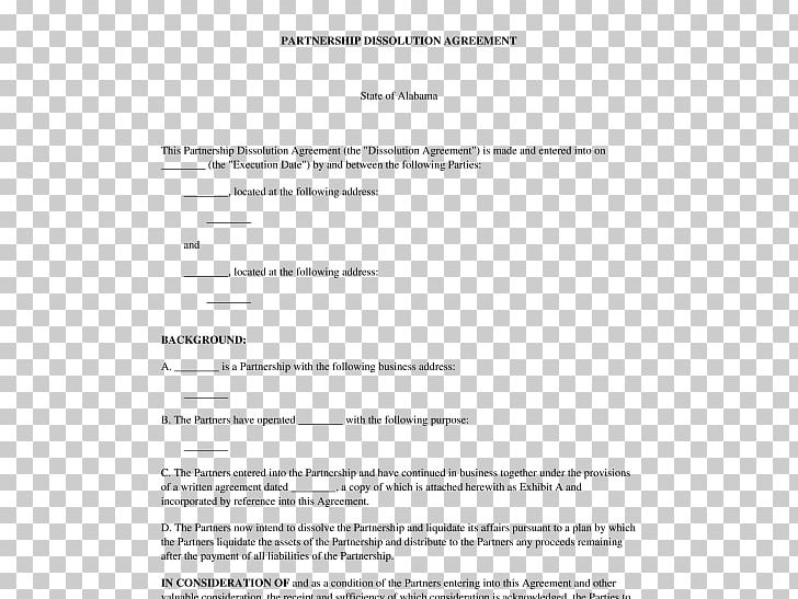 Document Partnership Contract Template Dissolution PNG, Clipart, Area, Articles Of Partnership, Bind, Contract, Diagram Free PNG Download