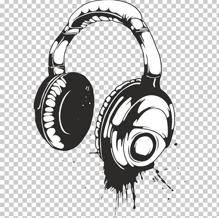 Wall Decal Headphones Art Sticker PNG, Clipart, Art, Audio, Audio Equipment, Black And White, Brand Free PNG Download