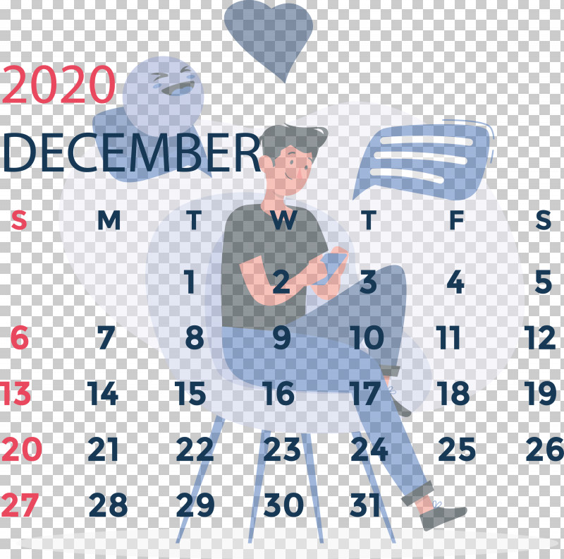 December 2020 Printable Calendar December 2020 Calendar PNG, Clipart, Area, Behavior, Calendar System, Cartoon, December 2020 Calendar Free PNG Download