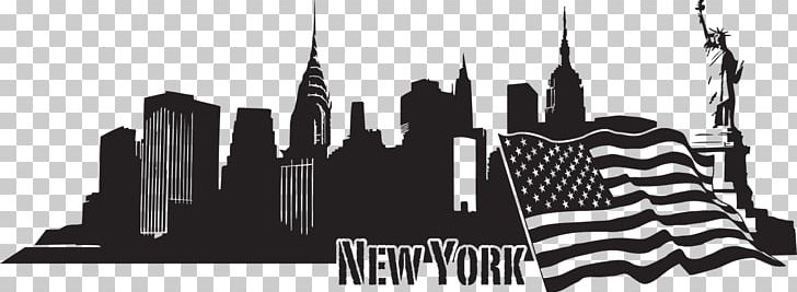 New York City Wall Decal Skyline PNG, Clipart, Adhesive, Art, Black And White, Brand, City Free PNG Download