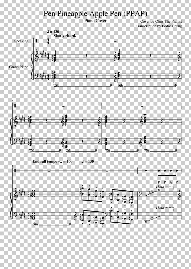 Sheet Music Piano PPAP Clef PNG, Clipart, Angle, Apple Pen, Area, Bass, Black And White Free PNG Download