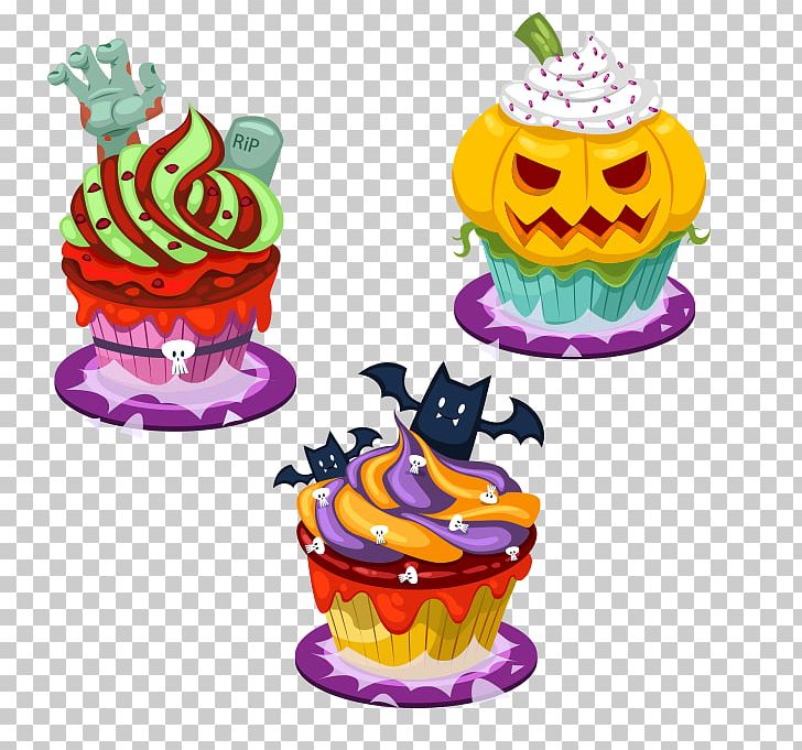 Cupcake Fruitcake Halloween Cartoon PNG, Clipart, All Saints Day, Animation, Bat, Birthday Cake, Cake Free PNG Download