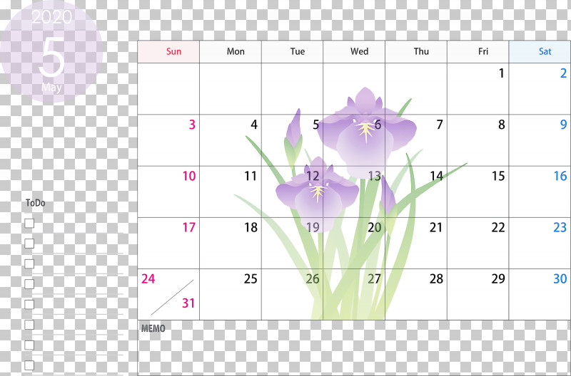 May 2020 Calendar May Calendar 2020 Calendar PNG, Clipart, 2020 Calendar, Diagram, Flower, Lavender, Lilac Free PNG Download