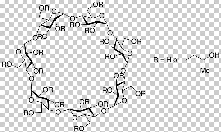Beta Cyclodextrin Nuclear Magnetic Resonance Molecule Coordination Complex PNG, Clipart, Angle, Auto Part, Beta Cyclodextrin, Black And White, Body Jewelry Free PNG Download