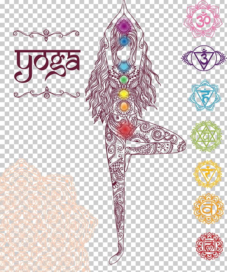 Mandala Yoga Chakra Drawing Illustration PNG, Clipart, Art, Black Hair, Curly Vector, Fashion Design, Fashion Illustration Free PNG Download