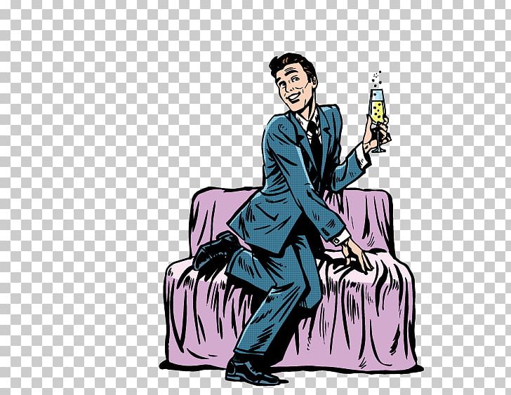 Couch Cartoon Illustration PNG, Clipart, Art, Business Man, Cartoon, Couch, Drink Free PNG Download