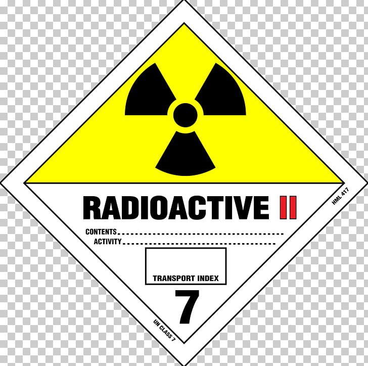 Paper Label Dangerous Goods HAZMAT Class 7 Radioactive Substances Radioactive Decay PNG, Clipart, Adhesive, Angle, Area, Brand, Combustibility And Flammability Free PNG Download