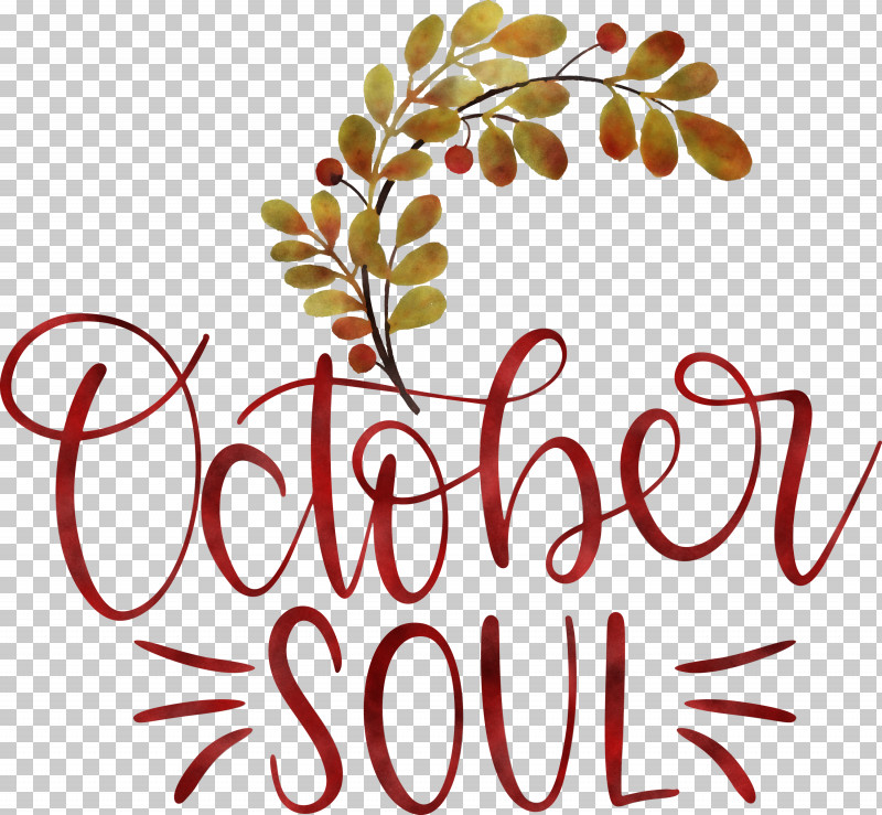 October Soul October PNG, Clipart, Branching, Floral Design, Flower, Fruit, Leaf Free PNG Download