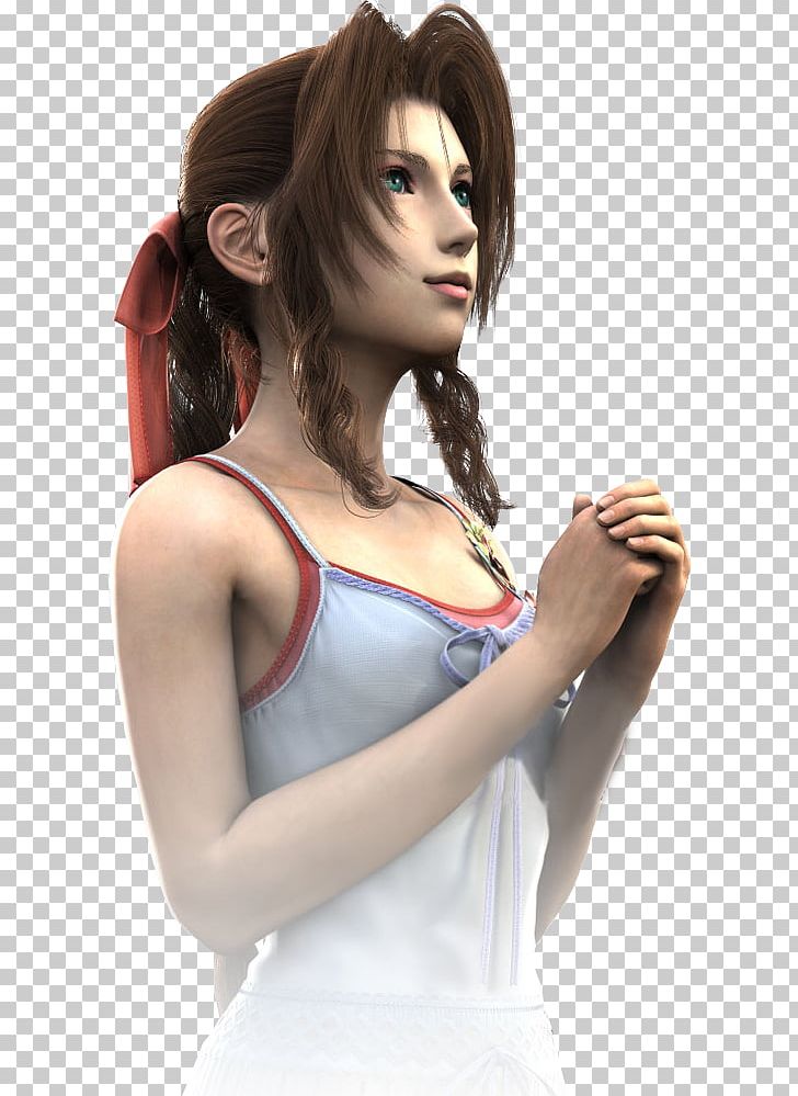 Crisis Core: Final Fantasy VII Aerith Gainsborough Final Fantasy VII: Advent Children Cloud Strife PNG, Clipart, Arm, Beauty, Brassiere, Brown Hair, Chest Free PNG Download