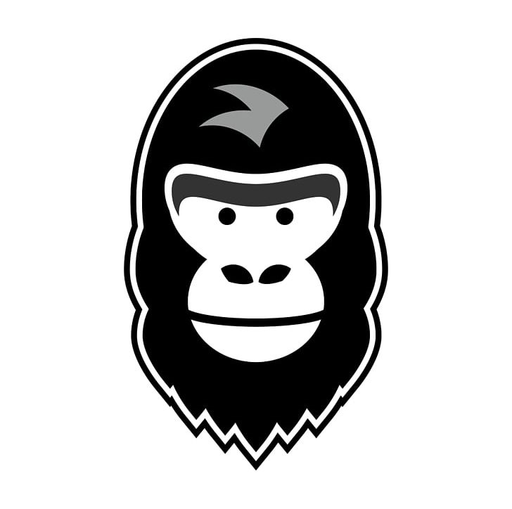 Gorilla Logo Ape PNG, Clipart, Animal, Animals, Ape, Black And White, Cartoon Free PNG Download