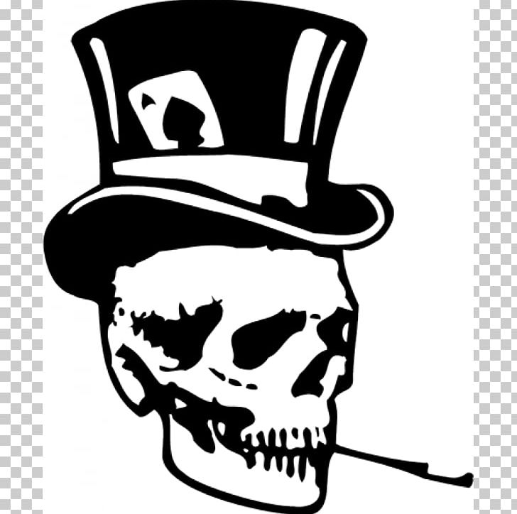 Top Hat Skull Decal Leather PNG, Clipart, Artwork, Black And White, Bone, Brand, Cigar Free PNG Download