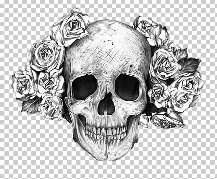 Human Skull Symbolism Rose Bone Skull Art PNG, Clipart, Art, Black And White, Body Jewelry, Bone, Calavera Free PNG Download