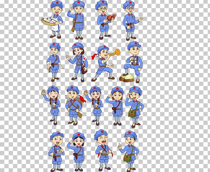 Cartoon Q-version PNG, Clipart, Adobe Illustrator, Army, Army Soldiers, Army Texture, Blue Free PNG Download