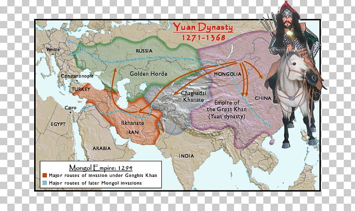 mongol empire map khanates