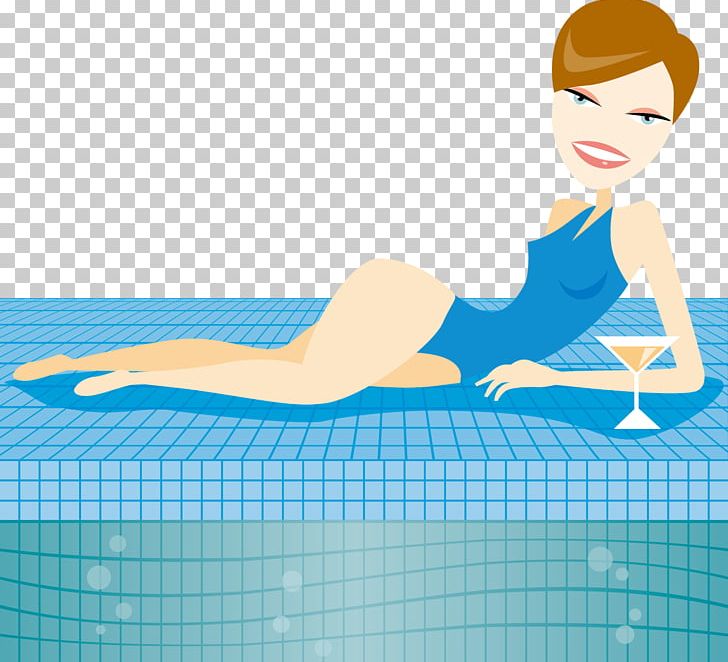 Swimming Pool Cartoon Swimsuit Illustration PNG, Clipart, Arm, Bijin, Blue, Business Woman, Child Free PNG Download