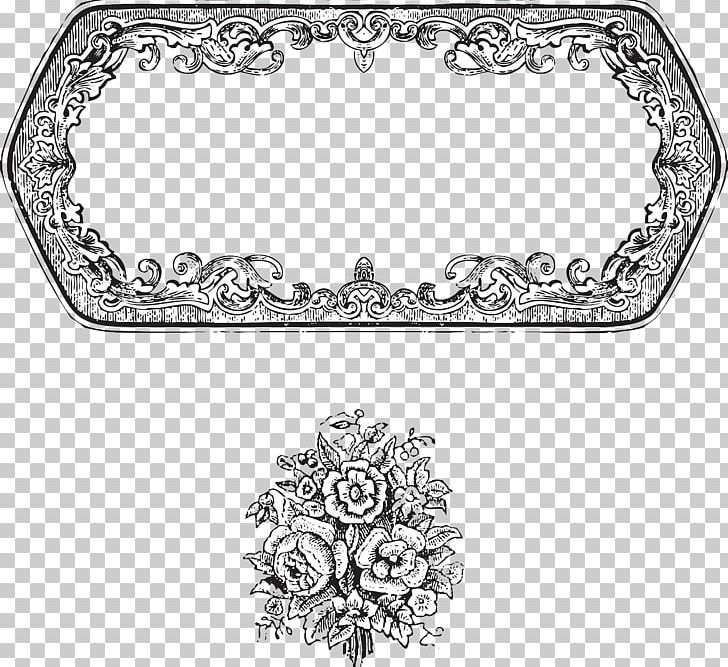 Frame Ornament PNG, Clipart, Antique, Area, Black And White, Body Jewelry, Border Free PNG Download