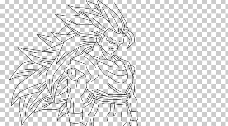 Goku Super Saiyan Drawing Sketch PNG, Clipart, Arm, Artwork, Black, Black And White, Cartoon Free PNG Download