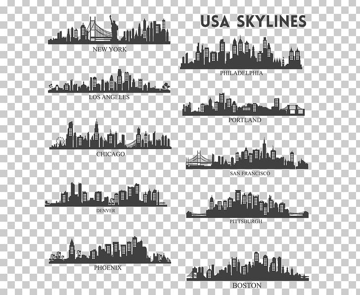 United States Skyline Silhouette Building Graphics PNG, Clipart, Architecture, Black And White, Building, Chicago Skyline, Destroyer Free PNG Download