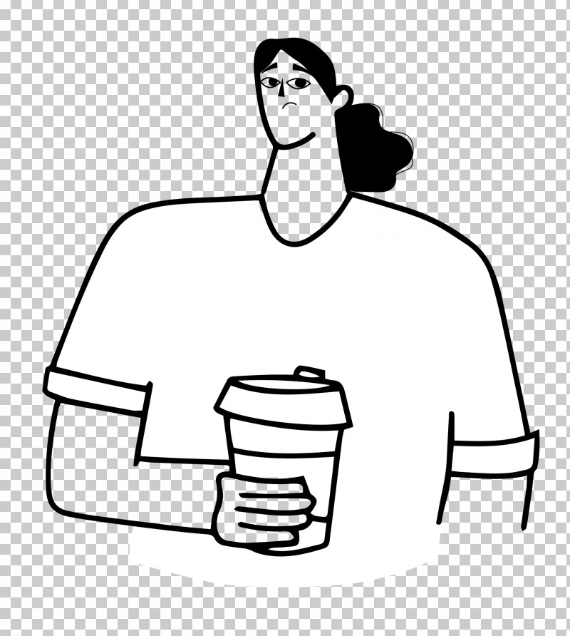 Holding Coffee PNG, Clipart, Face, Holding Coffee, Human Body, Joint, Line Art Free PNG Download
