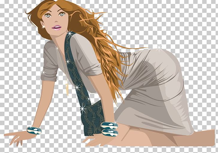 Kneeling Vecteur Computer File PNG, Clipart, Arm, Beauty, Brown Hair, Business Woman, Cool Free PNG Download