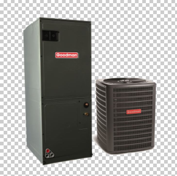 Air Conditioning Seasonal Energy Efficiency Ratio Goodman Manufacturing Heat Pump Air Handler PNG, Clipart, Air Conditioning, Air Handler, Condenser, Cooling, Electric Heating Free PNG Download