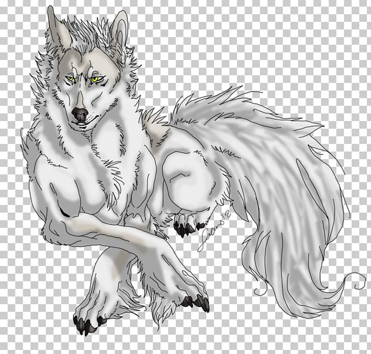 Dog Canidae Legendary Creature Line Art Sketch PNG, Clipart, Animals, Anime, Artwork, Black And White, Canidae Free PNG Download
