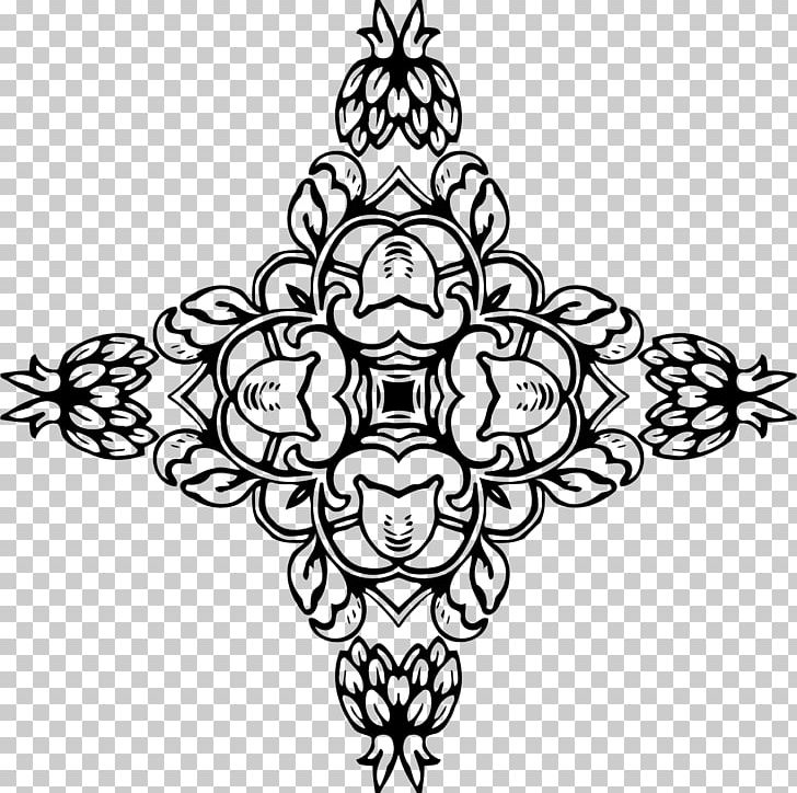 Ornament Line Art PNG, Clipart, Art, Black, Black And White, Computer Icons, Cross Free PNG Download