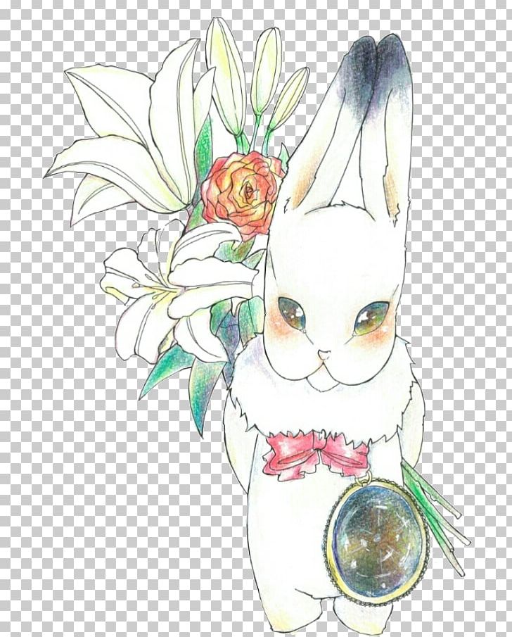 Rabbit Easter Bunny Insect Floral Design PNG, Clipart, Blooming Lilies, Cartoon, Cat, Drawing, Easter Free PNG Download