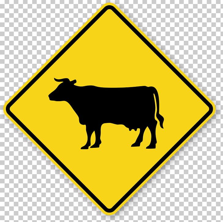 Cattle Sheep Water Buffalo Traffic Sign Warning Sign PNG, Clipart, Area, Black And White, Bull, Cattle, Cattle Images Free PNG Download
