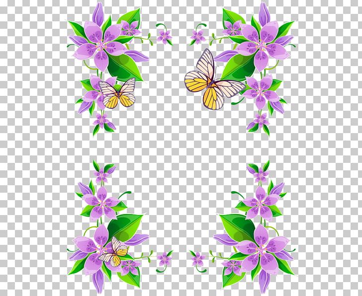 Borders And Frames Flower Floral Design Purple PNG, Clipart, Border, Borders And Frames, Butterfly, Color, Cut Flowers Free PNG Download