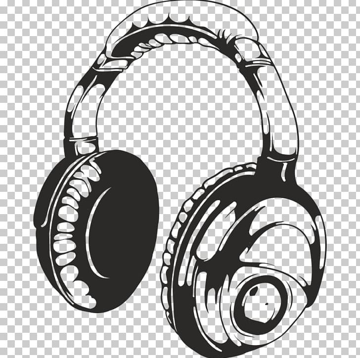 Wall Decal Sticker Headphones PNG, Clipart, Adhesive, Audio, Audio Equipment, Black And White, Decal Free PNG Download