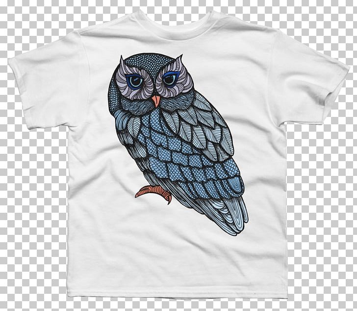 Owl T-shirt Sleeve Textile Pocket PNG, Clipart, Animals, Beak, Bird, Bird Of Prey, Blue Free PNG Download