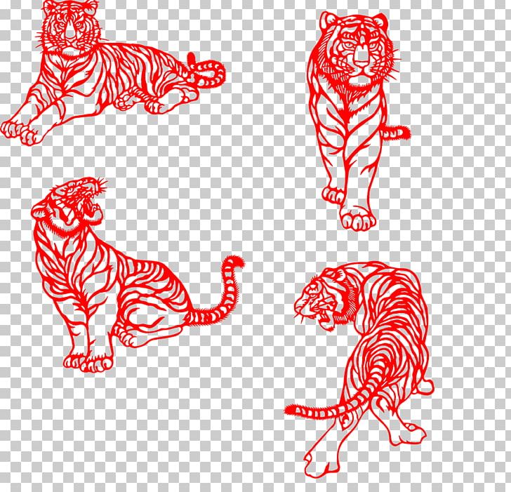 Papercutting Tiger Chinese Paper Cutting PNG, Clipart, Animals, Area, Black And White, Climbing Tiger, Cut Free PNG Download