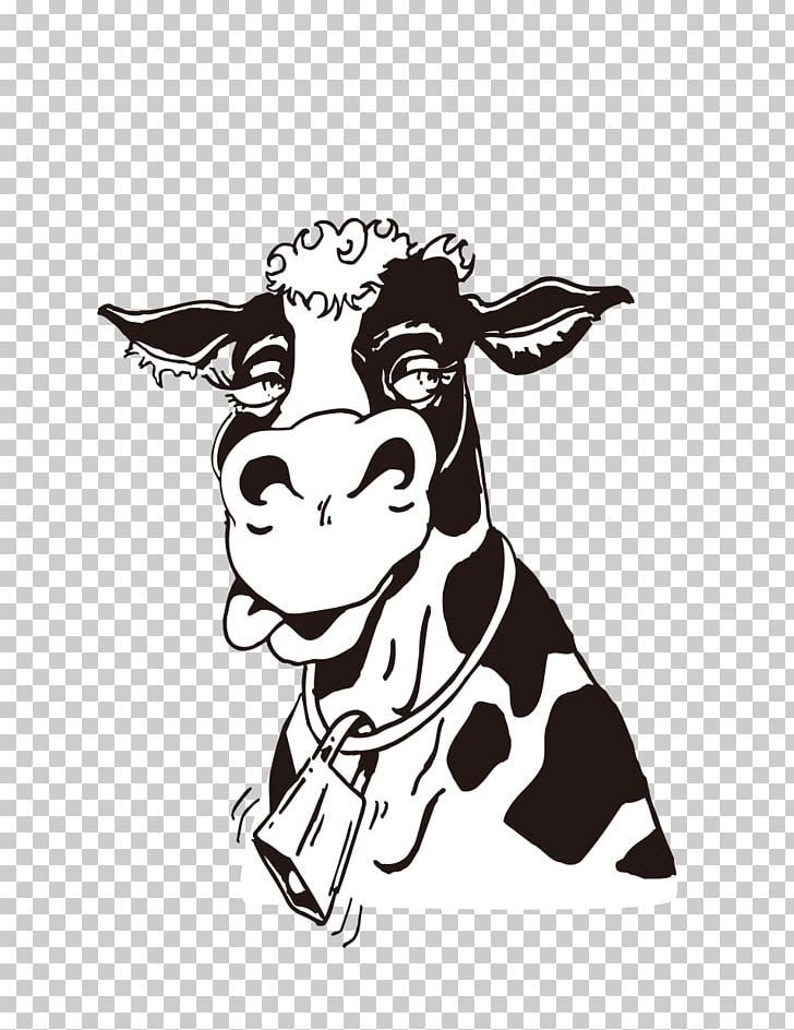 Cattle Cartoon Illustration PNG, Clipart, Animal, Animals, Black Hair, Black White, Cow Vector Free PNG Download