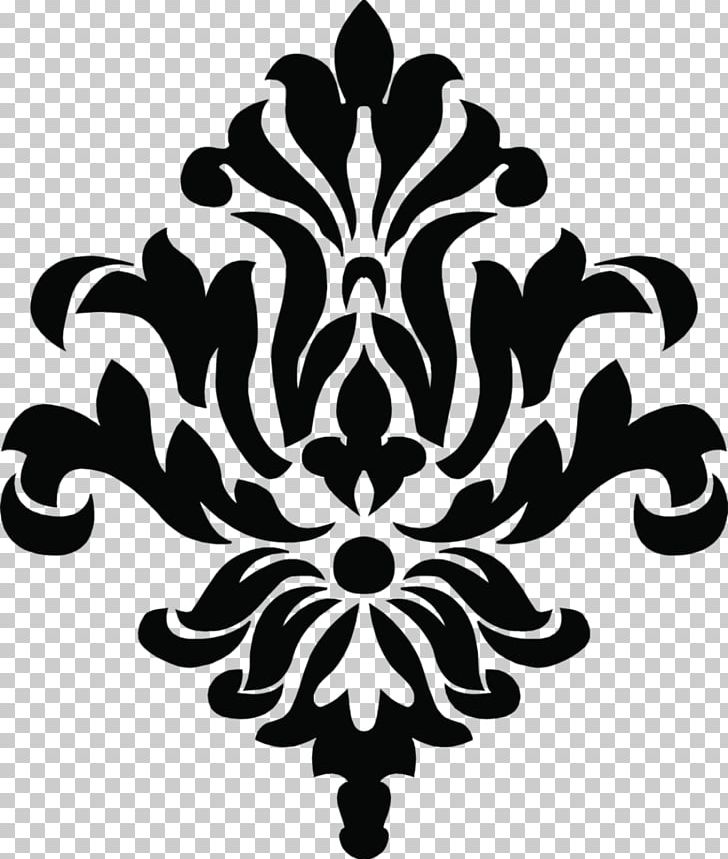 Damask Stencil Pattern Png Clipart Art Black And White Damask Decal Design Free Png Download