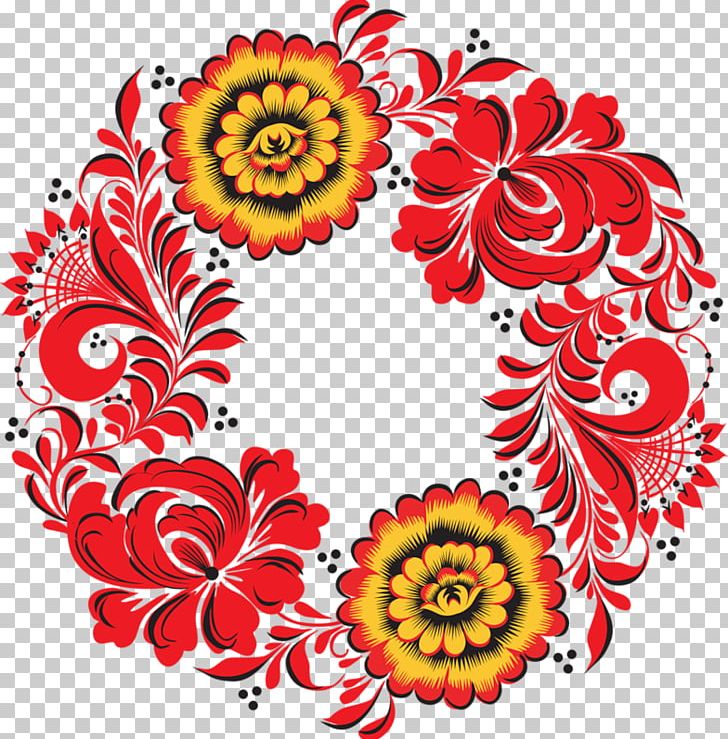 Khokhloma Russia Folk Art PNG, Clipart, Art, Chrysanths, Circle, Cut Flowers, Embroidery Free PNG Download