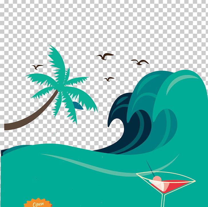 Wind Wave Poster Summer Illustration PNG, Clipart, Art, Beach, Christmas Tree, Computer Wallpaper, Encapsulated Postscript Free PNG Download