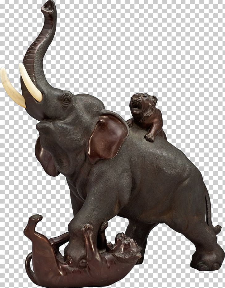Figurine Tiger African Elephant Sculpture PNG, Clipart, African Elephant, Animal, Animals, Award, Bronze Free PNG Download