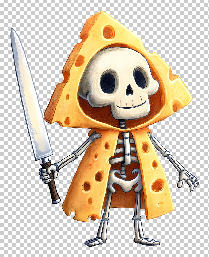 Cheese Cloak Skeleton - Cheesy Skeleton Warrior PNG