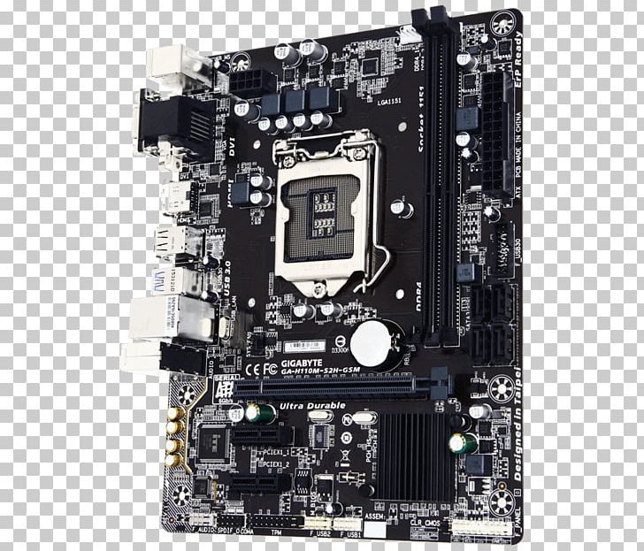 Intel GIGABYTE GA-H110M-S2H LGA 1151 MicroATX Motherboard PNG, Clipart, Central Processing Unit, Computer Accessory, Computer Component, Computer Hardware, Cpu Free PNG Download