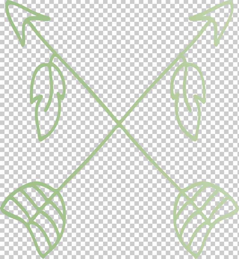 Boho Arrow PNG, Clipart, Boho Arrow, Green, Leaf, Line, Plant Free PNG Download