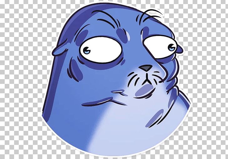 Telegram Sticker Seals Harbor Seal PNG, Clipart, Blue, Cartoon, Character, Electric Blue, Face Free PNG Download
