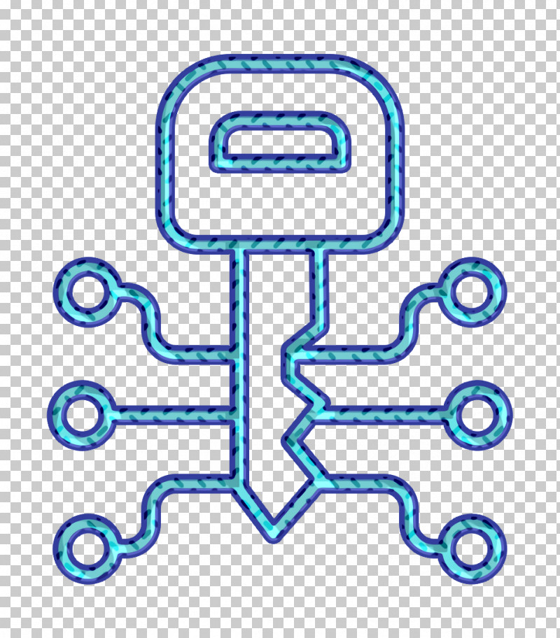 Password Icon Key Icon Cyber Icon PNG, Clipart, Blue, Cyber Icon, Key Icon, Line, Line Art Free PNG Download