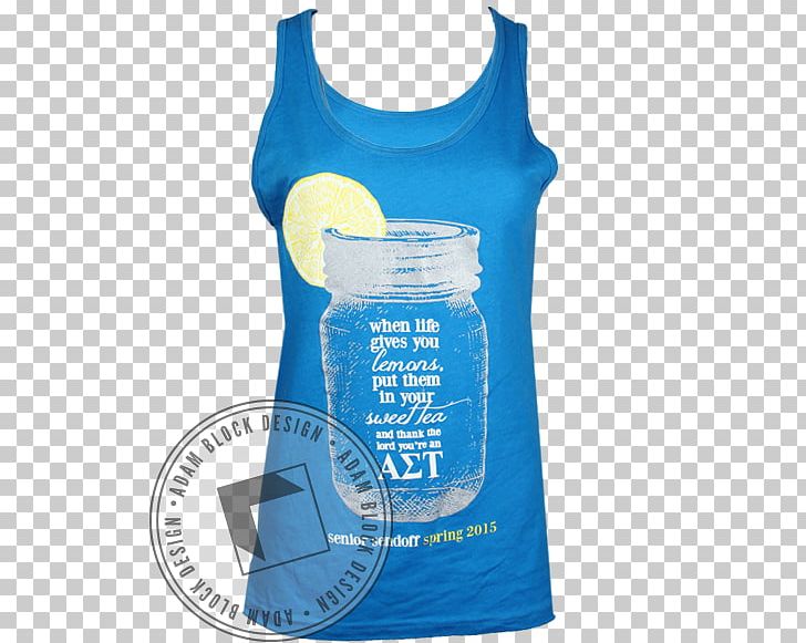 T-shirt Sleeve Outerwear Water PNG, Clipart, Active Tank, Blue, Clothing, Electric Blue, Lemon Block Free PNG Download